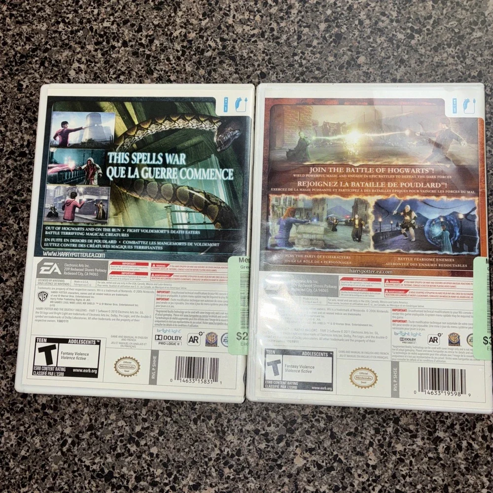 Wii Harry Potter and the Deathly Hallows: Parts 1 & 2 Complete With Booklets